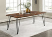 Neve Live-edge Dining Table with Hairpin Legs Sheesham Grey and Gunmetal - Imperial Furniture (Las Vegas, NV) - Multi Location