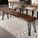 Neve Live-edge Dining Bench with Hairpin Legs Sheesham Grey and Gunmetal - Imperial Furniture (Las Vegas, NV) - Multi Location