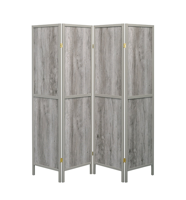 Deepika 4-panel Folding Screen Grey Driftwood - Imperial Furniture (Las Vegas, NV) - Multi Location