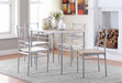 Anna Fontana 5-piece Rectangular Dining Set Brushed Silver - Imperial Furniture (Las Vegas, NV) - Multi Location