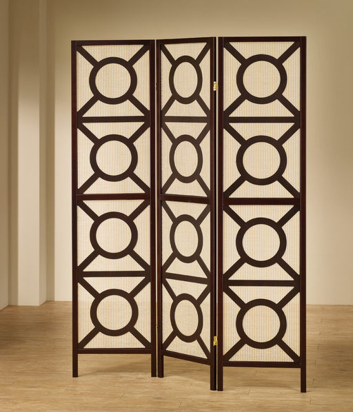 Vulcan 3-panel Geometric Folding Screen Tan and Cappuccino - Imperial Furniture (Las Vegas, NV) - Multi Location