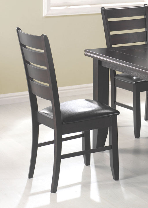 Dalila Ladder Back Side Chairs Cappuccino and Black (Set of 2) - Imperial Furniture (Las Vegas, NV) - Multi Location