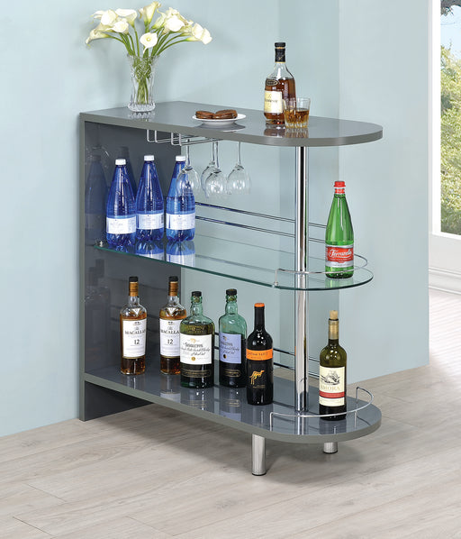 Adolfo 3-tier Bar Table Glossy Grey and Clear - Imperial Furniture (Las Vegas, NV) - Multi Location