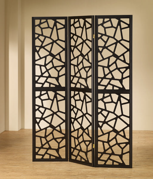 Nailan 3-panel Open Mosaic Pattern Room Divider Black - Imperial Furniture (Las Vegas, NV) - Multi Location