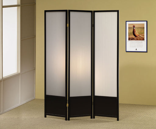 Calix 3-panel Folding Floor Screen Translucent and Black - Imperial Furniture (Las Vegas, NV) - Multi Location