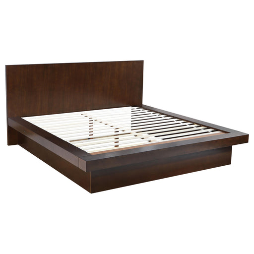 Jessica Eastern King & Queen Platform Bed with Rail Seating Cappuccino - Imperial Furniture (Las Vegas, NV) - Multi Location