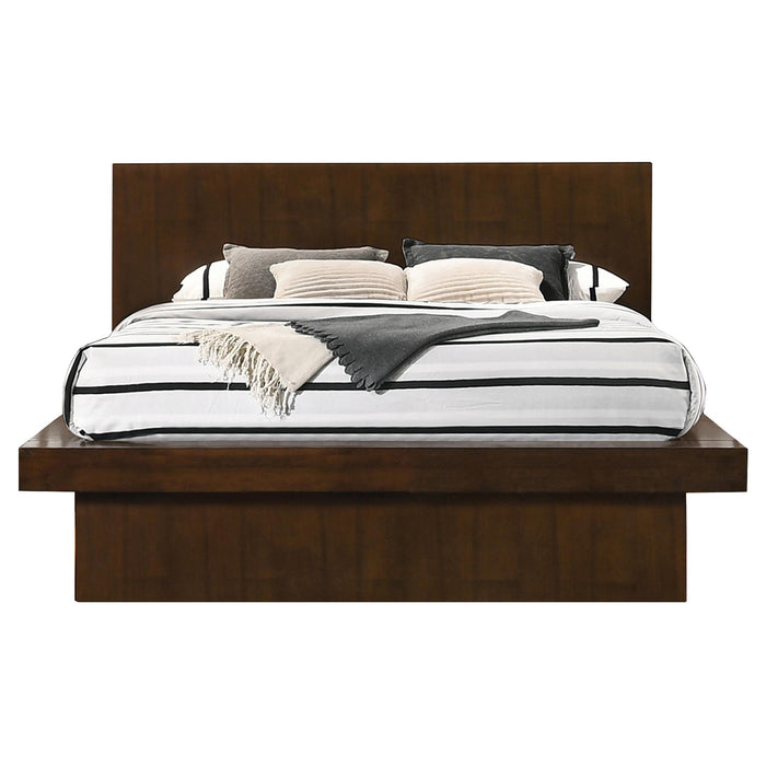 Jessica Eastern King & Queen Platform Bed with Rail Seating Cappuccino - Imperial Furniture (Las Vegas, NV) - Multi Location