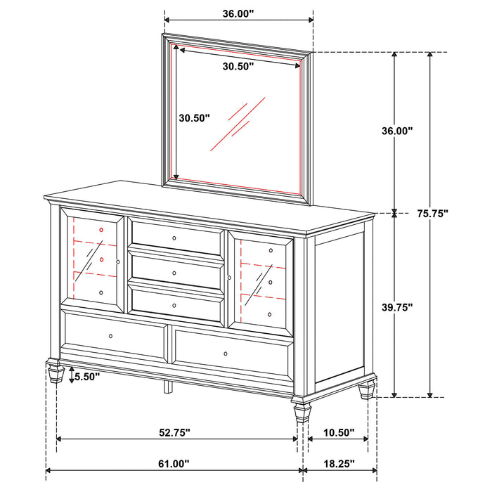 Sandy Beach Dresser With Mirror - Imperial Furniture (Las Vegas, NV) - Multi Location