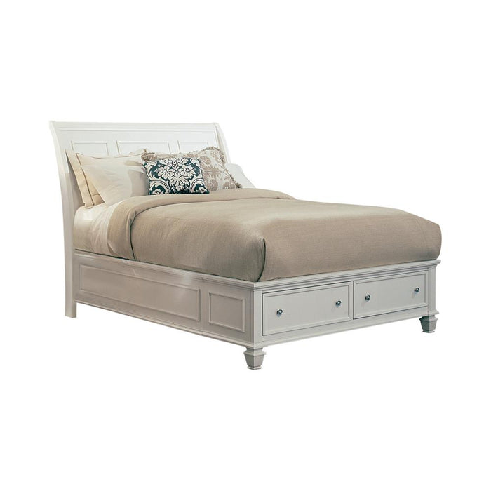 Sandy Beach Queen & E.King Storage Sleigh Bed Black & White - Imperial Furniture (Las Vegas, NV) - Multi Location