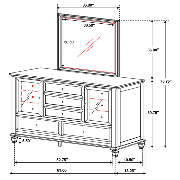 Sandy Beach Dresser With Mirror - Imperial Furniture (Las Vegas, NV) - Multi Location