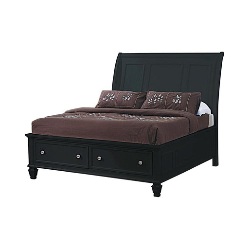 Sandy Beach Queen & E.King Storage Sleigh Bed Black & White - Imperial Furniture (Las Vegas, NV) - Multi Location