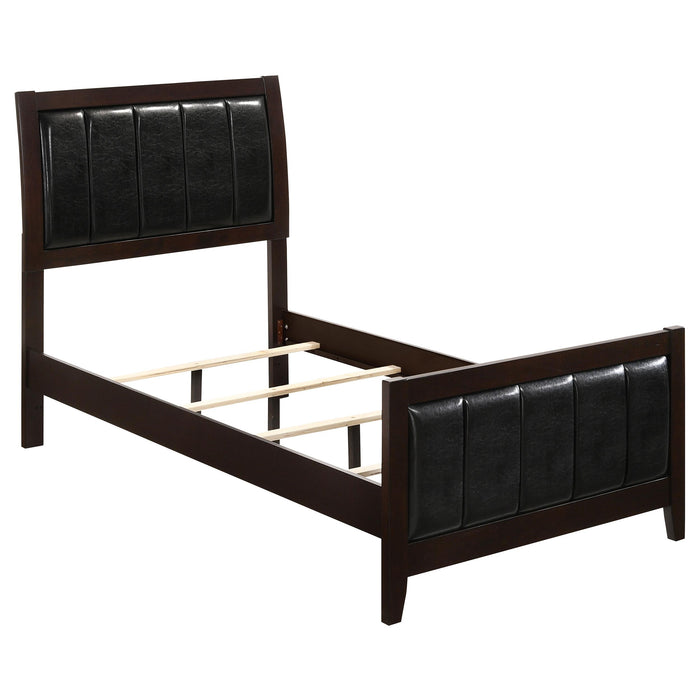 Carlton Full & Twin Upholstered Panel Bed Cappuccino and Black - Imperial Furniture (Las Vegas, NV) - Multi Location