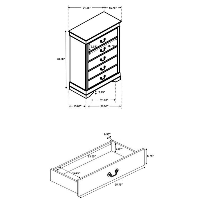 Louis Philippe Chest Brown - Imperial Furniture (Las Vegas, NV) - Multi Location
