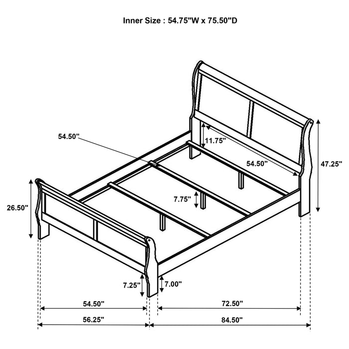 Louis Philippe Eastern King, Full, & Queen Bed - Imperial Furniture (Las Vegas, NV) - Multi Location