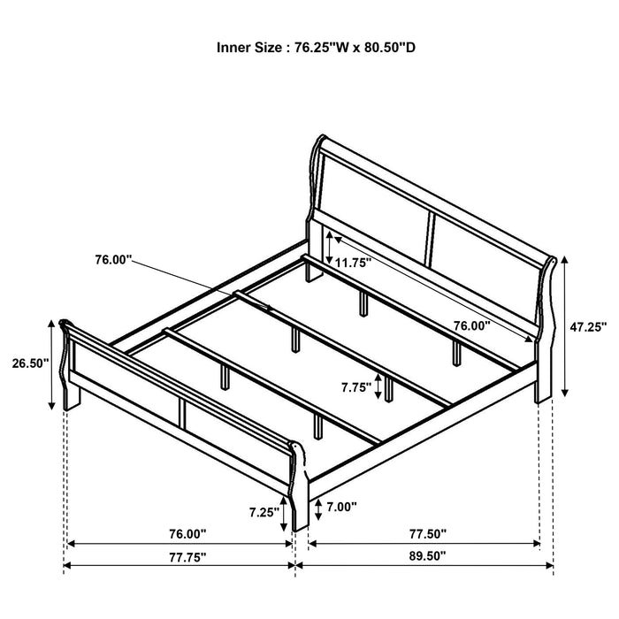 Louis Philippe Eastern King, Full, & Queen Bed - Imperial Furniture (Las Vegas, NV) - Multi Location