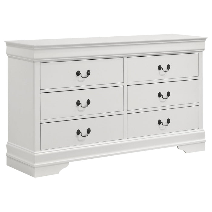 Louis Philippe 6-drawer Dresser White - Imperial Furniture (Las Vegas, NV) - Multi Location