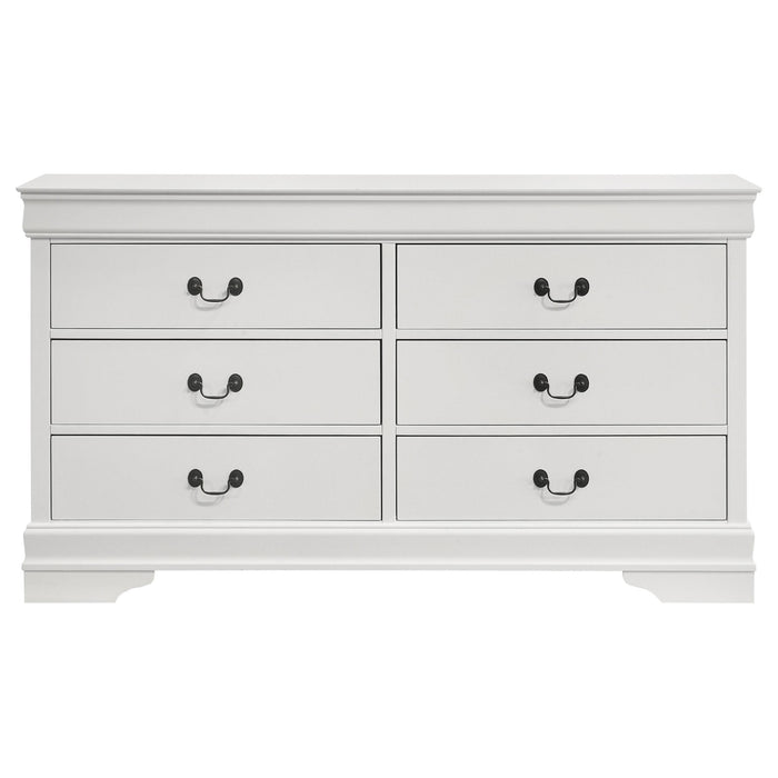 Louis Philippe 6-drawer Dresser White - Imperial Furniture (Las Vegas, NV) - Multi Location