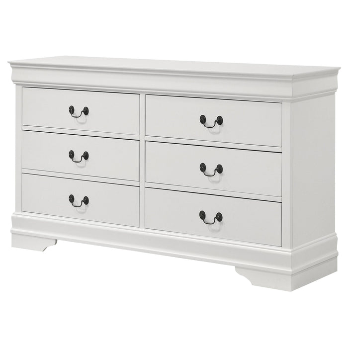 Louis Philippe 6-drawer Dresser White - Imperial Furniture (Las Vegas, NV) - Multi Location