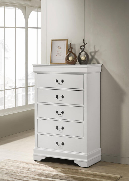 Louis Philippe 5-drawer Bedroom Chest White - Imperial Furniture (Las Vegas, NV) - Multi Location