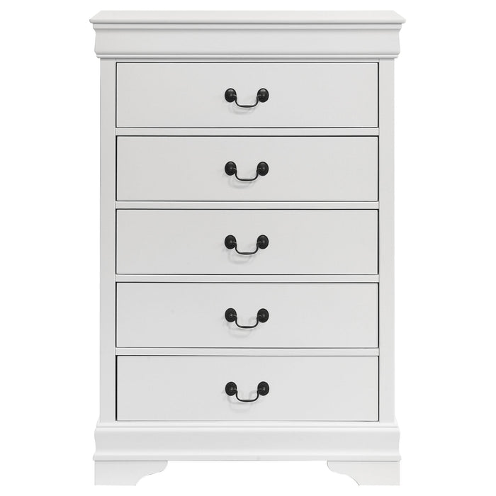 Louis Philippe 5-drawer Bedroom Chest White - Imperial Furniture (Las Vegas, NV) - Multi Location