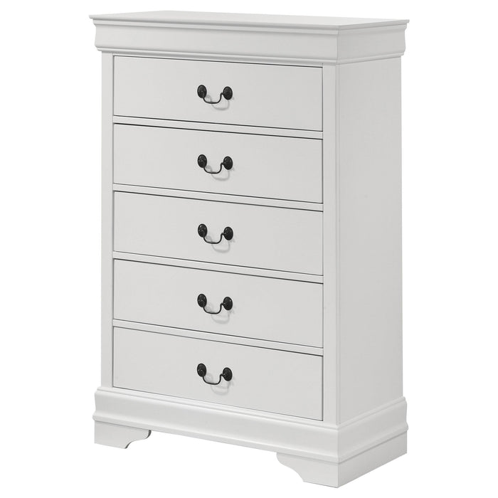 Louis Philippe 5-drawer Bedroom Chest White - Imperial Furniture (Las Vegas, NV) - Multi Location