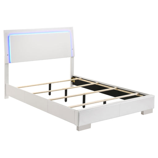 Felicity Full & Twin Panel Bed with LED Lighting Glossy White - Imperial Furniture (Las Vegas, NV) - Multi Location