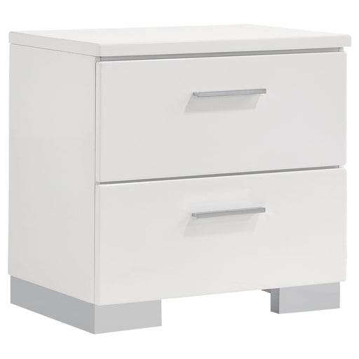 Felicity 2-drawer Nightstand Glossy White - Imperial Furniture (Las Vegas, NV) - Multi Location