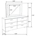 Felicity 6-drawer Dresser with LED Mirror White High Gloss - Imperial Furniture (Las Vegas, NV) - Multi Location