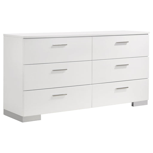 Felicity 6-drawer Dresser Glossy White - Imperial Furniture (Las Vegas, NV) - Multi Location