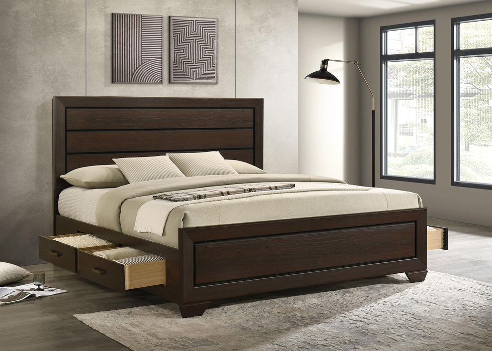 Kauffman California King, Eastren king, & Queen Storage Bed Dark Cocoa - Imperial Furniture (Las Vegas, NV) - Multi Location
