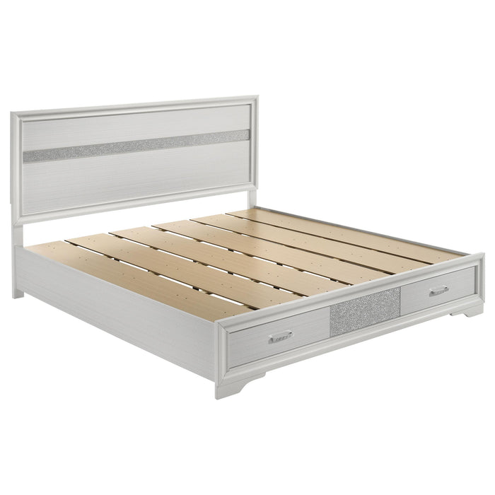 Miranda California King. E.King, & Queen 2-drawer Storage Bed Black & White - Imperial Furniture (Las Vegas, NV) - Multi Location