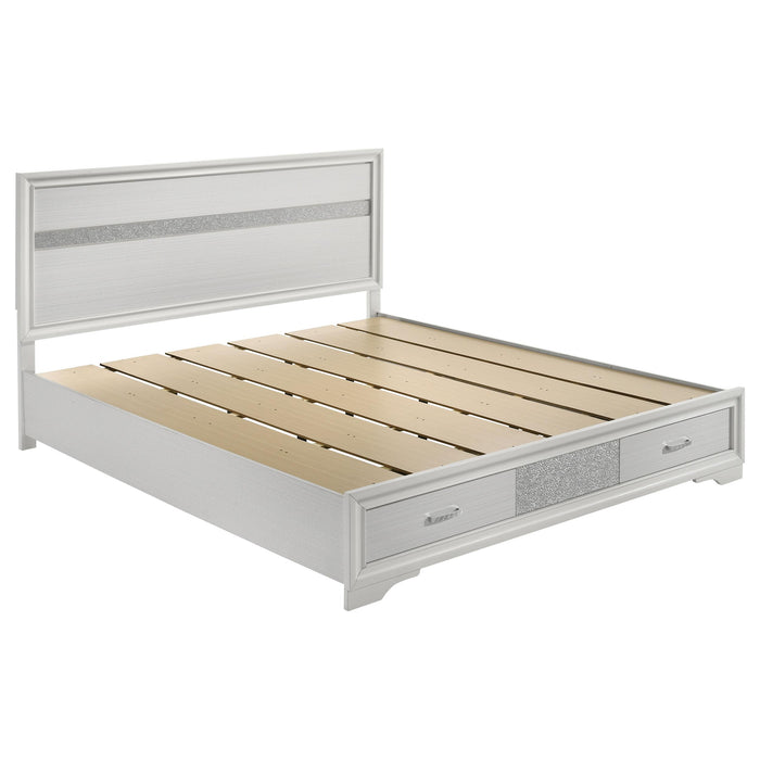 Miranda California King. E.King, & Queen 2-drawer Storage Bed Black & White - Imperial Furniture (Las Vegas, NV) - Multi Location