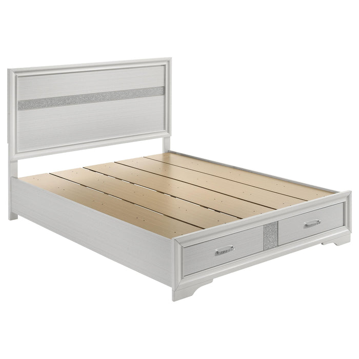 Miranda California King. E.King, & Queen 2-drawer Storage Bed Black & White - Imperial Furniture (Las Vegas, NV) - Multi Location
