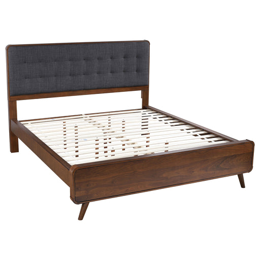 Robyn California King, E.King, & Queen Bed with Upholstered Headboard Dark Walnut - Imperial Furniture (Las Vegas, NV) - Multi Location