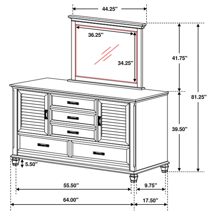 Franco Dresser With Mirror - Imperial Furniture (Las Vegas, NV) - Multi Location