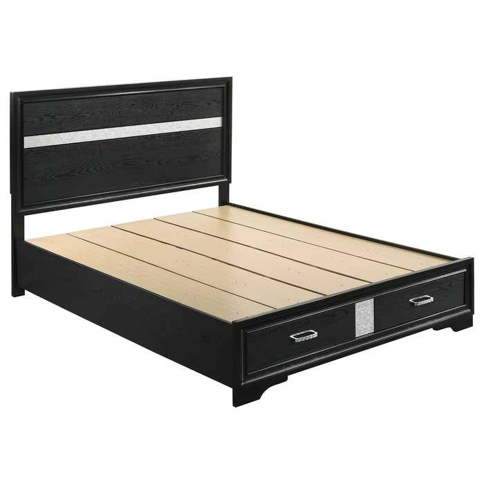 Miranda California King. E.King, & Queen 2-drawer Storage Bed Black & White - Imperial Furniture (Las Vegas, NV) - Multi Location