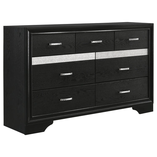 Miranda 7-drawer Dresser Black and Rhinestone - Imperial Furniture (Las Vegas, NV) - Multi Location