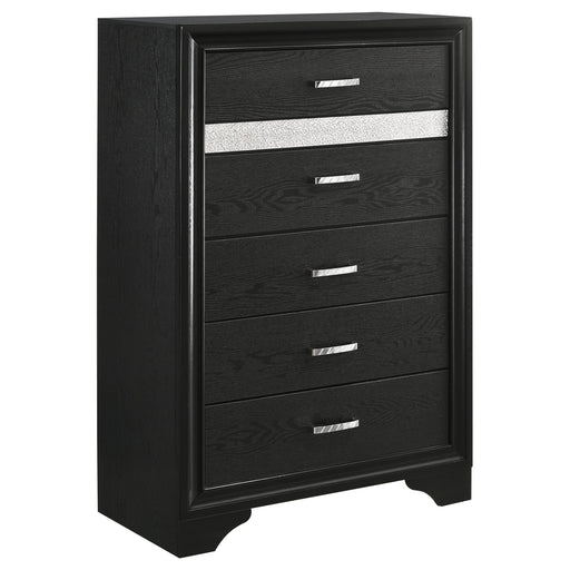 Miranda 5-drawer Chest Black and Rhinestone - Imperial Furniture (Las Vegas, NV) - Multi Location