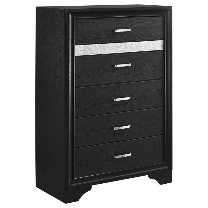 Miranda 5-drawer Chest Black and Rhinestone - Imperial Furniture (Las Vegas, NV) - Multi Location