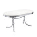 Retro Oval Dining Table Glossy White and Chrome - Imperial Furniture (Las Vegas, NV) - Multi Location