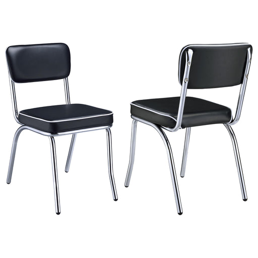 Retro Open Back Side Chairs Black and Chrome (Set of 2) - Imperial Furniture (Las Vegas, NV) - Multi Location