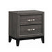 Watson 2-drawer Nightstand Grey Oak and Black - Imperial Furniture (Las Vegas, NV) - Multi Location