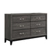 Watson 6-drawer Dresser Grey Oak and Black - Imperial Furniture (Las Vegas, NV) - Multi Location