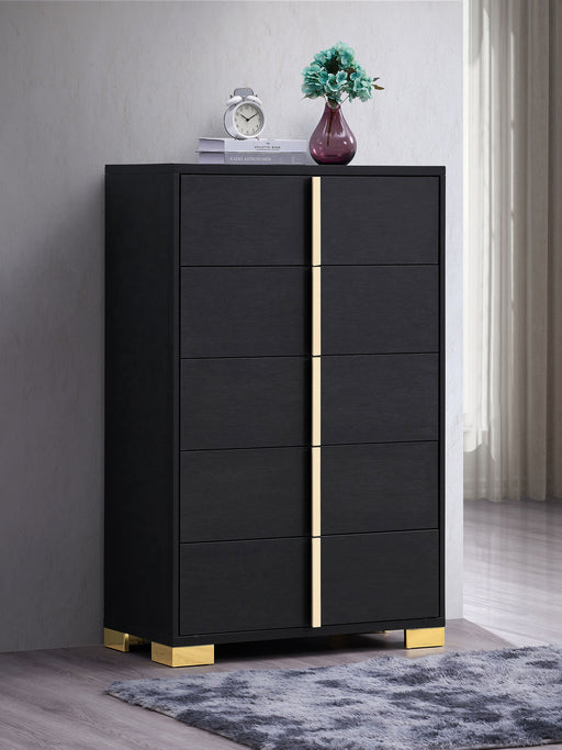 Marceline 5-drawer Chest Black - Imperial Furniture (Las Vegas, NV) - Multi Location