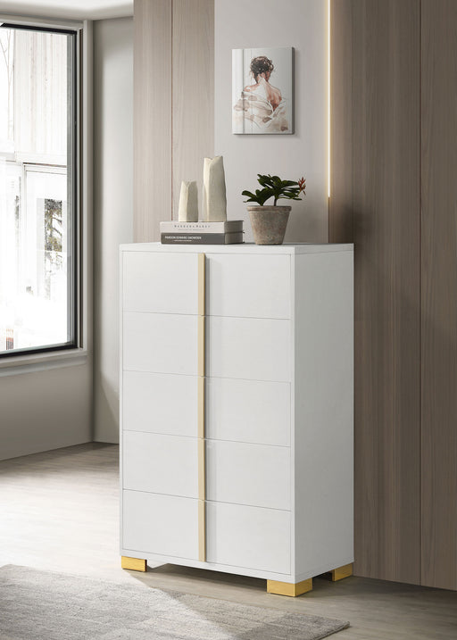 Marceline 5-drawer Chest White - Imperial Furniture (Las Vegas, NV) - Multi Location