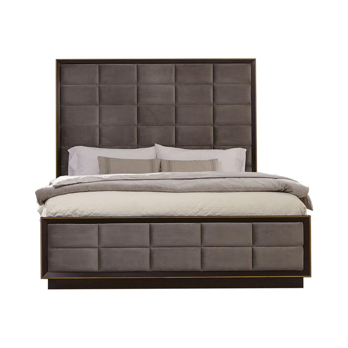 Durango California King, Eastren King, & Queen Upholstered Bed Smoked Peppercorn and Grey - Imperial Furniture (Las Vegas, NV) - Multi Location
