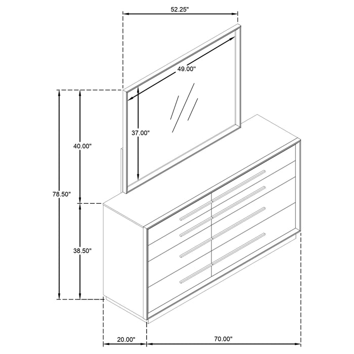 Durango Dresser With Mirror - Imperial Furniture (Las Vegas, NV) - Multi Location
