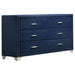 Melody 6-drawer Upholstered Dresser Pacific Blue - Imperial Furniture (Las Vegas, NV) - Multi Location