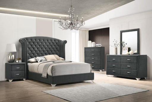 Melody 5-piece Eastern King Tufted Upholstered Bedroom Set Grey - Imperial Furniture (Las Vegas, NV) - Multi Location