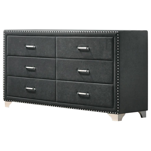 Melody 6-drawer Upholstered Dresser Grey - Imperial Furniture (Las Vegas, NV) - Multi Location